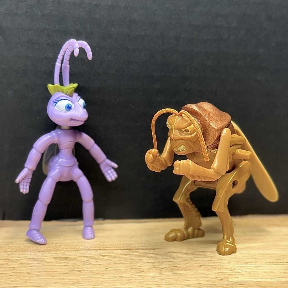 Disney Bug's Life Princess Atta Ant 4" Bendy Toy & Hopper Vintage Action Figures